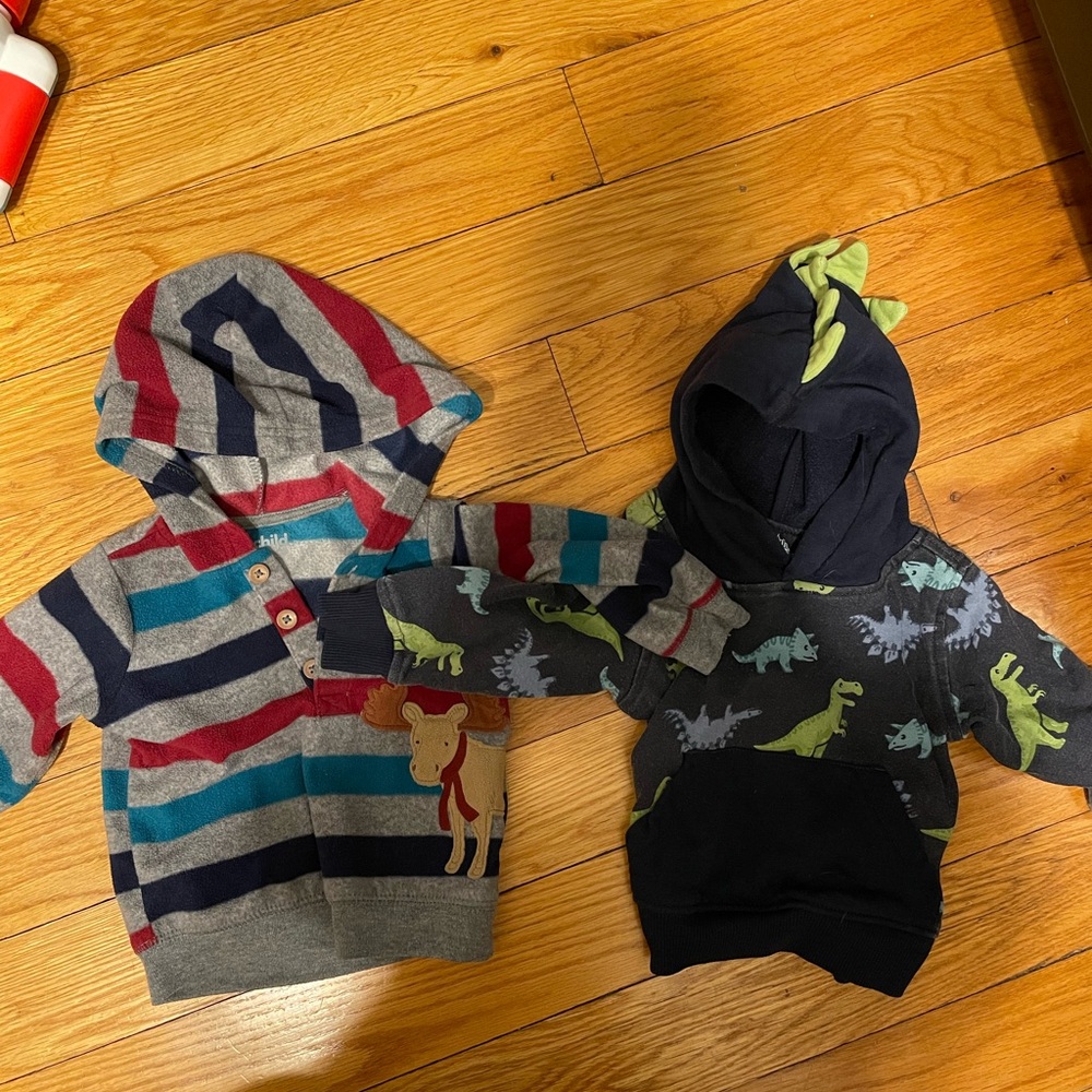 Kids Headquarters Striped and Dinosaur Hoodies